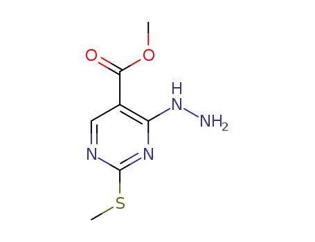 4-hydrazino-2-methylsulfanylpyrimidine-5-carboxylic acid methyl ester